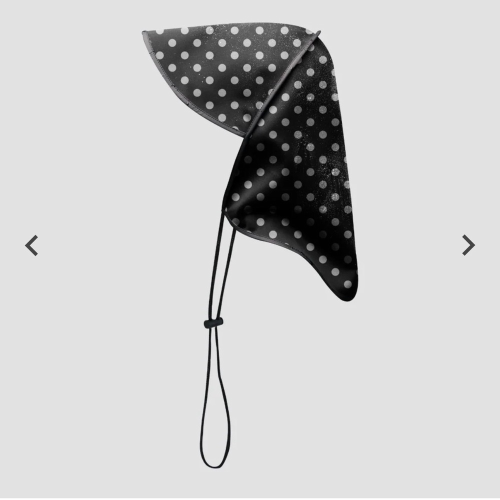 Hairbrella Black & White Polka Dot Satin Lined Rain Bonnet/Hood/Hat